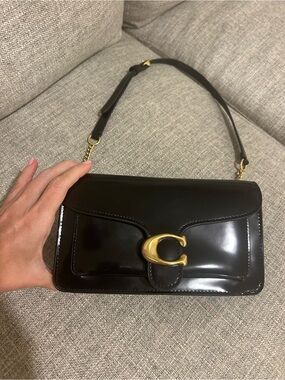 Coach Black Polished Leather Shoulder Bag Tabby 19